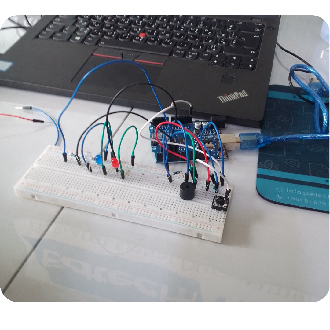 Arduino circuit assembled during a student project