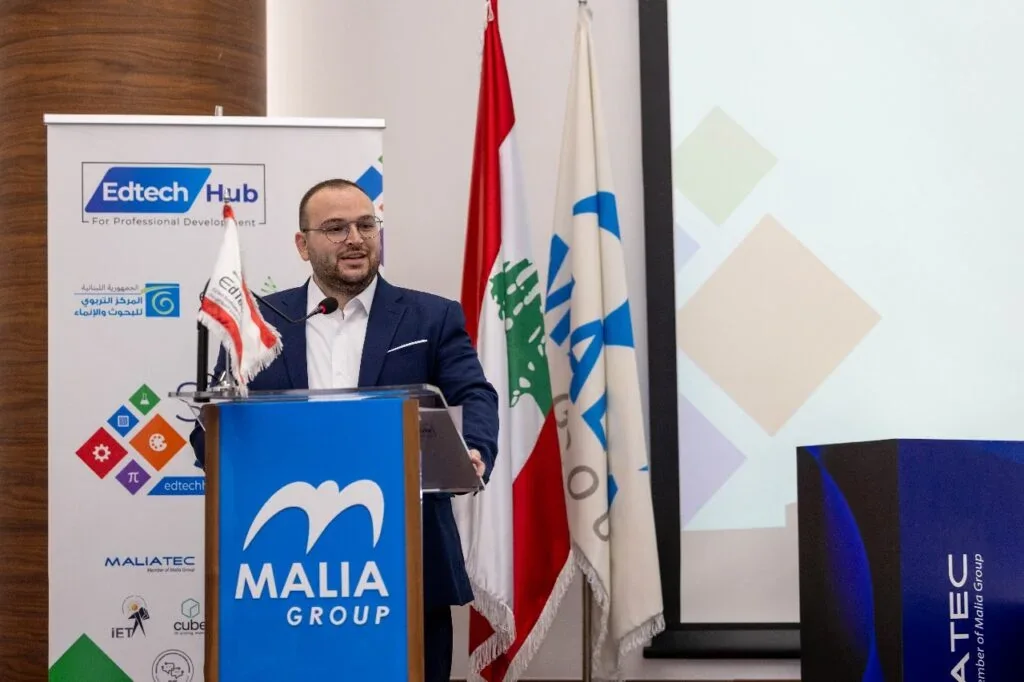 EdTech Hub representative speaking at an educational event